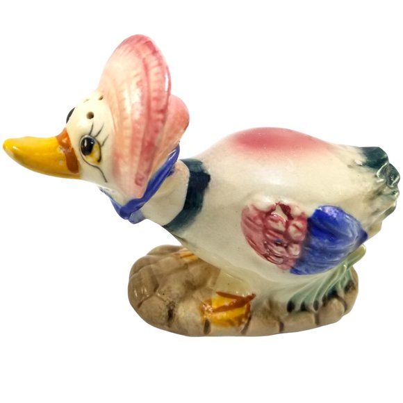 1950s Vintage Set of Mr. & Mrs. Duck Ceramic Salt & Pepper Shakers Made In Japan - Picture 6 of 16